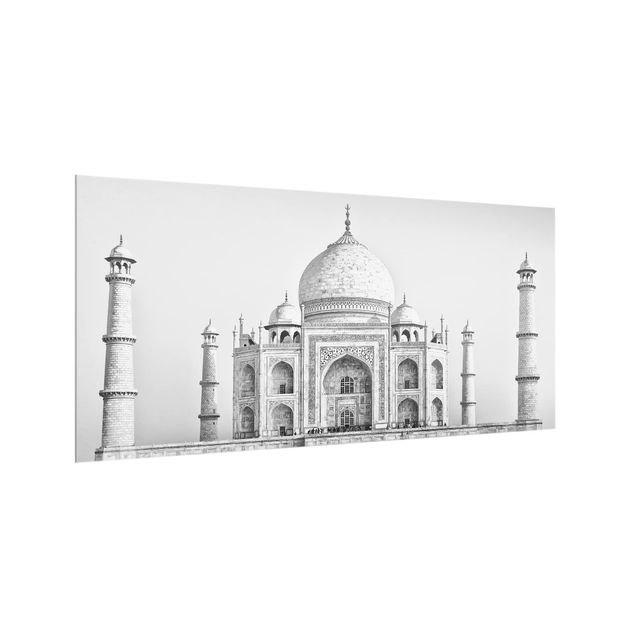 Spritzschutz Glas - Taj Mahal in Grau - Querformat - 2:1