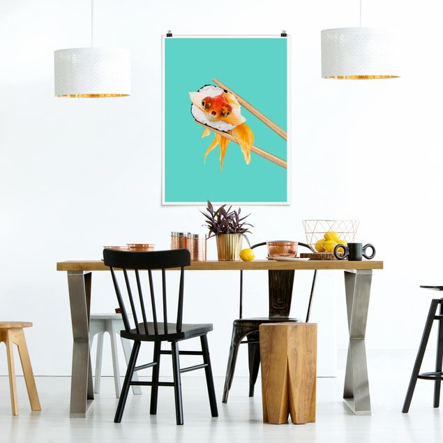 Wandbilder Fische Sushi mit Goldfisch