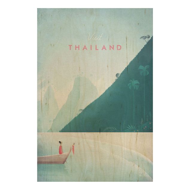 Holzbild Natur Reiseposter - Thailand