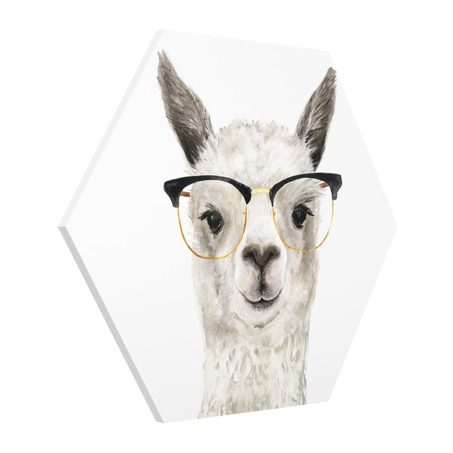 Wandbilder Tiere Hippes Lama mit Brille I