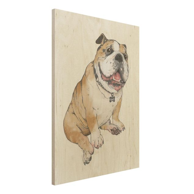 Wanddeko Küche Illustration Hund Bulldogge Malerei