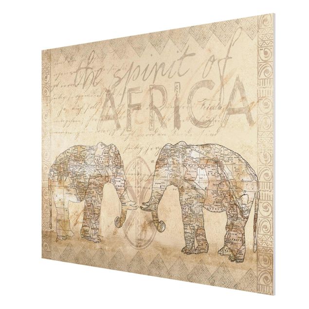 Wandbilder Weltkarten Vintage Collage - Spirit of Africa