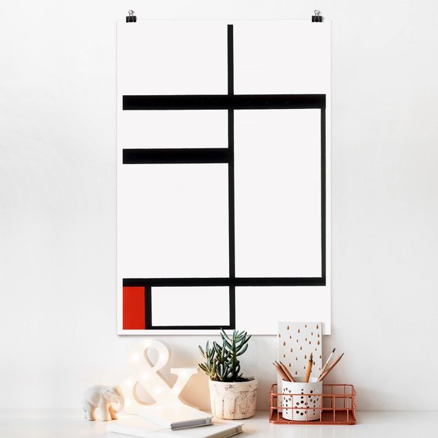 Küche Dekoration Piet Mondrian - Komposition Rot Schwarz Weiß