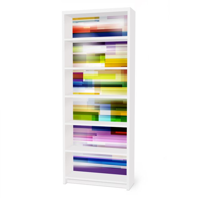 Möbelfolie für IKEA Billy Regal - Klebefolie Rainbow Cubes