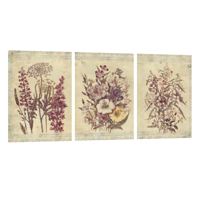 Wandbilder Blumen Vintage Blumen Trio