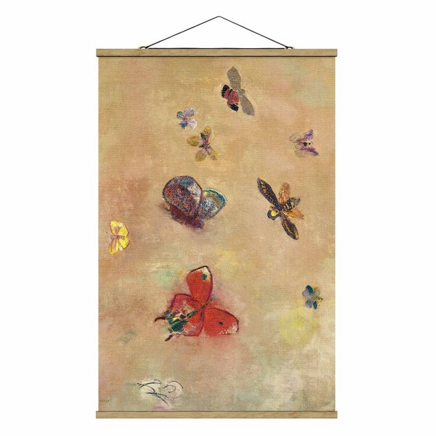 Wandbilder Kunstdrucke Odilon Redon - Bunte Schmetterlinge