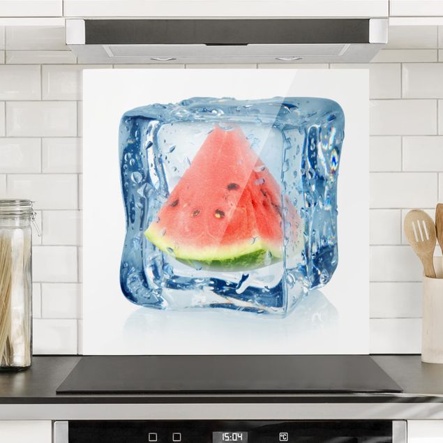 Küche Dekoration Melone im Eiswürfel