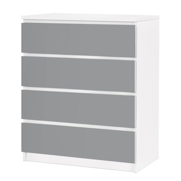 Möbelfolie für IKEA Malm Kommode - selbstklebende Folie Colour Cool Grey