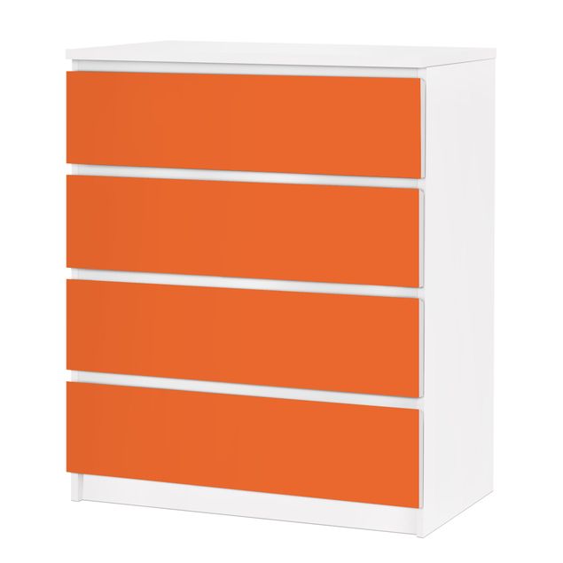 Möbelfolie für IKEA Malm Kommode - selbstklebende Folie Colour Orange
