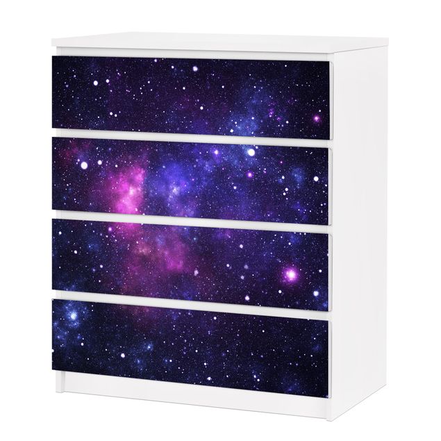Möbelfolie für IKEA Malm Kommode - selbstklebende Folie Galaxie