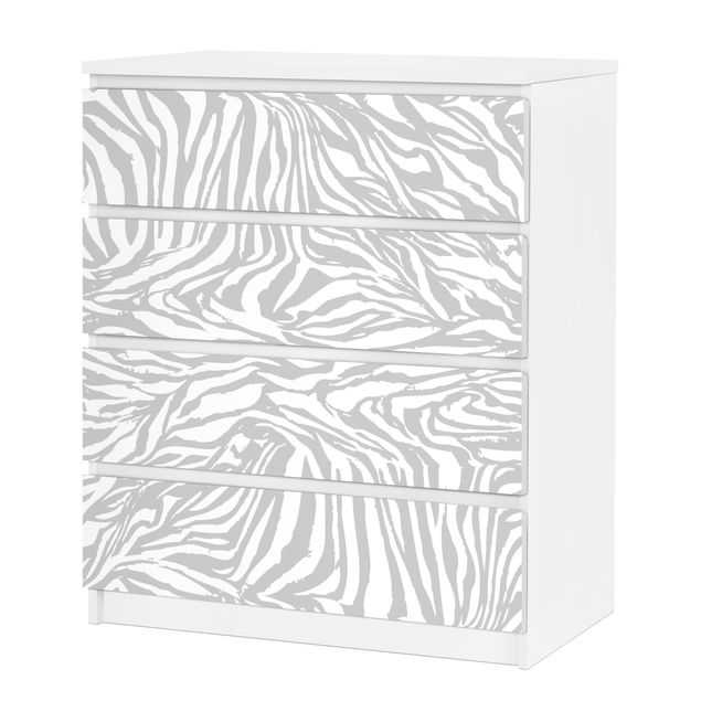Klebefolie für Möbel Zebra Design hellgrau Streifenmuster