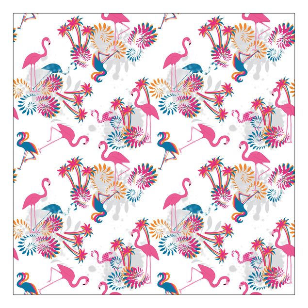 Möbelfolie für IKEA Lack - Klebefolie Tanz der Flamingos
