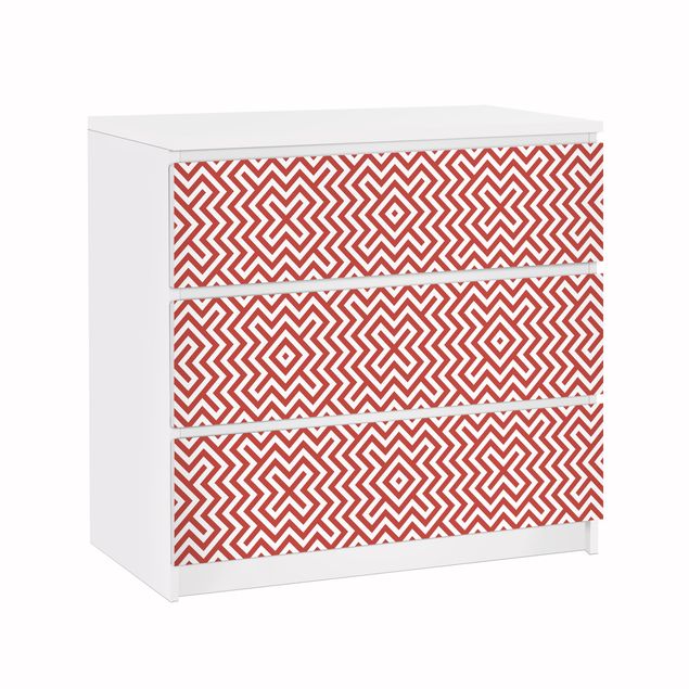 selbstklebende Folie Muster Rotes geometrisches Streifenmuster