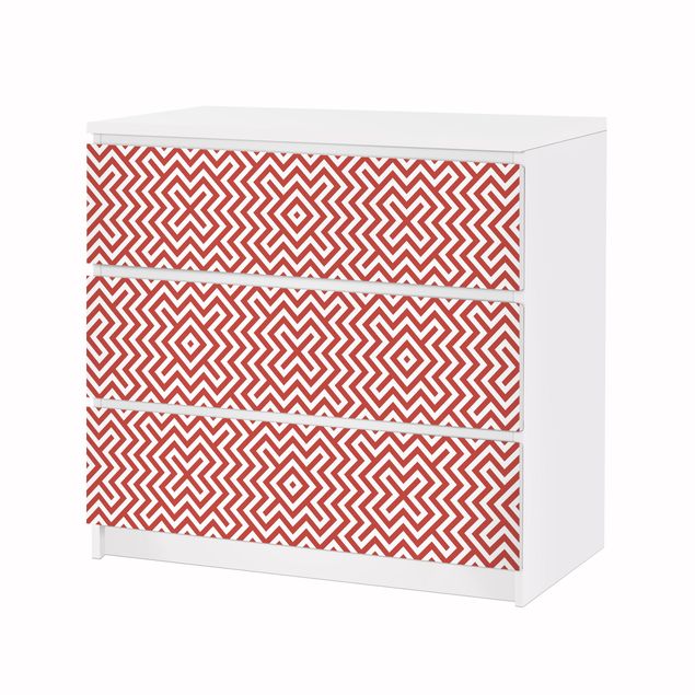 Klebefolie für Möbel Rotes geometrisches Streifenmuster