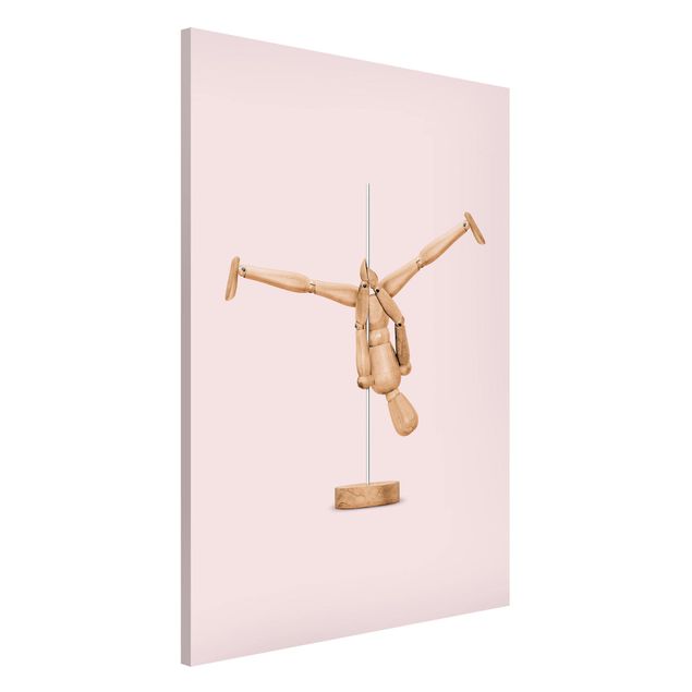 Wandbilder Kunstdrucke Poledance mit Holzfigur