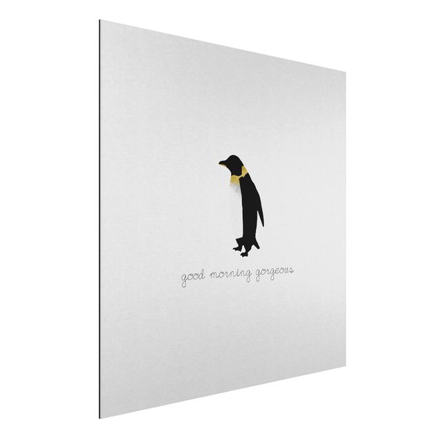 Wandbilder Kunstdrucke Pinguin Zitat Good Morning Gorgeous