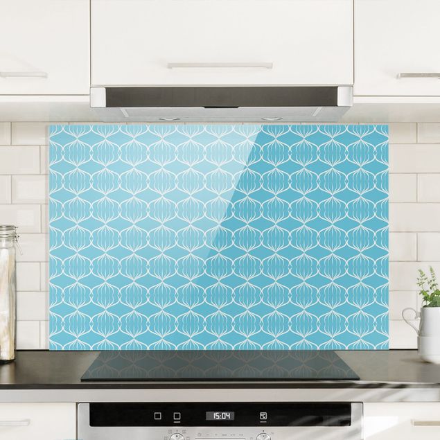 Küche Dekoration Art Deco XXL Muster in Blau