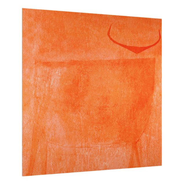 Spritzschutz Glas - Oranger Stier - Quadrat 1:1