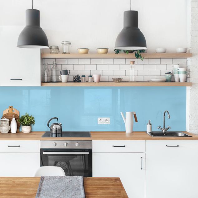 Glasrückwand Küche Pastellblau