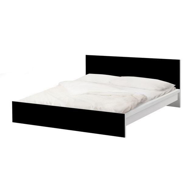 Möbelfolie für IKEA Malm Bett niedrig 140x200cm - Klebefolie Colour Black