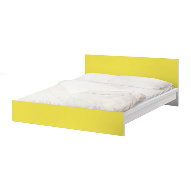 Möbelfolie für IKEA Malm Bett niedrig 140x200cm - Klebefolie Colour Lemon Yellow