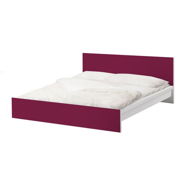 Möbelfolie für IKEA Malm Bett niedrig 140x200cm - Klebefolie Colour Wine Red