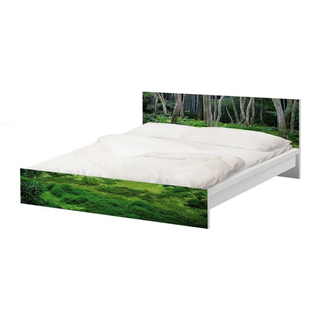 Möbelfolie für IKEA Malm Bett niedrig 140x200cm - Klebefolie Japanischer Wald
