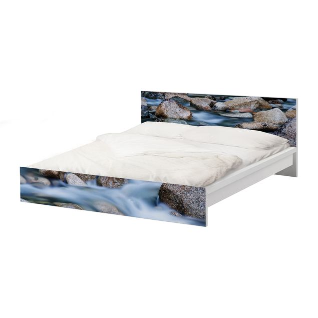 Möbelfolie für IKEA Malm Bett niedrig 160x200cm - Klebefolie Fluss in Kanada