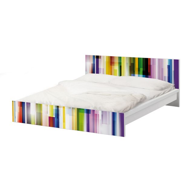 Möbelfolie für IKEA Malm Bett niedrig 160x200cm - Klebefolie Rainbow Cubes