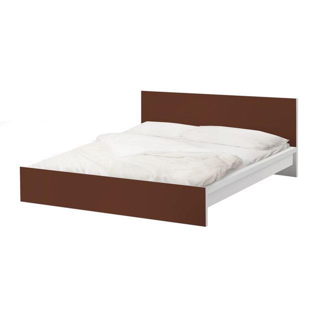 Möbelfolie für IKEA Malm Bett niedrig 180x200cm - Klebefolie Colour Chocolate