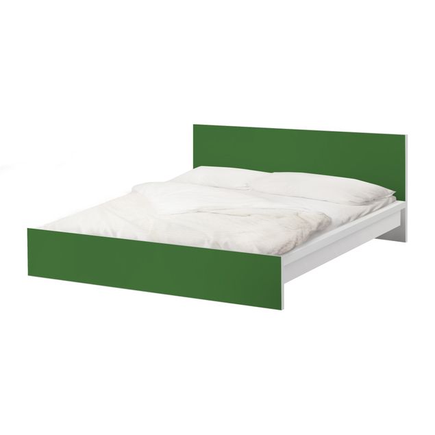 Möbelfolie für IKEA Malm Bett niedrig 180x200cm - Klebefolie Colour Dark Green