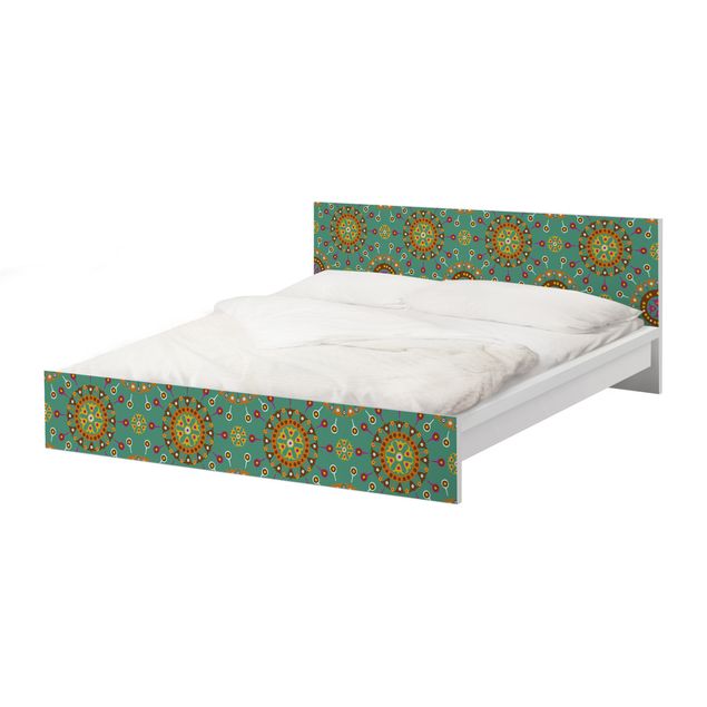 Möbelfolie für IKEA Malm Bett niedrig 180x200cm - Klebefolie Ethno Design