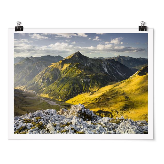 Poster Naturbilder Berge und Tal der Lechtaler Alpen in Tirol