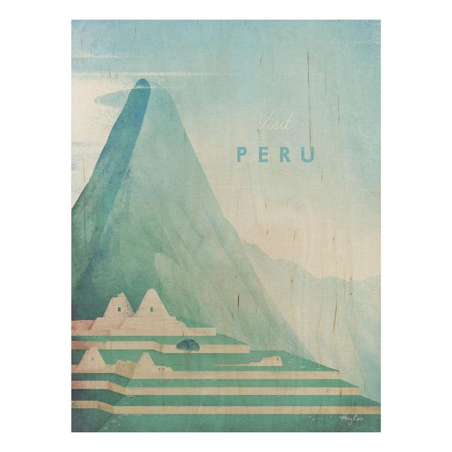 Holzbilder Landschaften Reiseposter - Peru