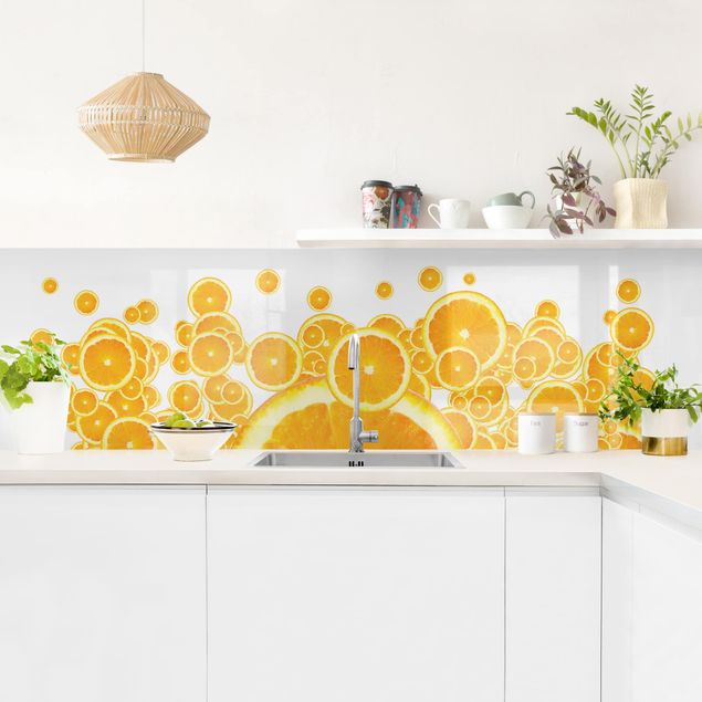 Spritzschutz Küche Glas Retro Orange Pattern II