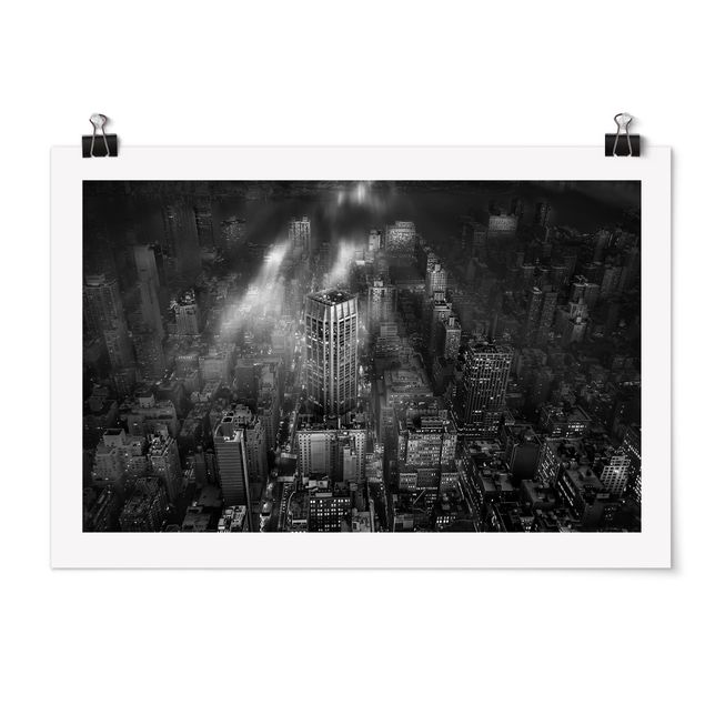 Poster Skyline Sonnenlicht über New York City