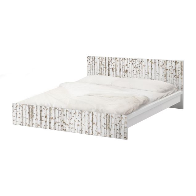 Möbelfolie für IKEA Malm Bett niedrig 180x200cm - Klebefolie No.YK15 Birkenwand