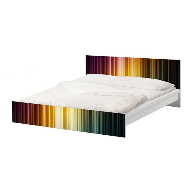 Möbelfolie für IKEA Malm Bett niedrig 180x200cm - Klebefolie Rainbow Light