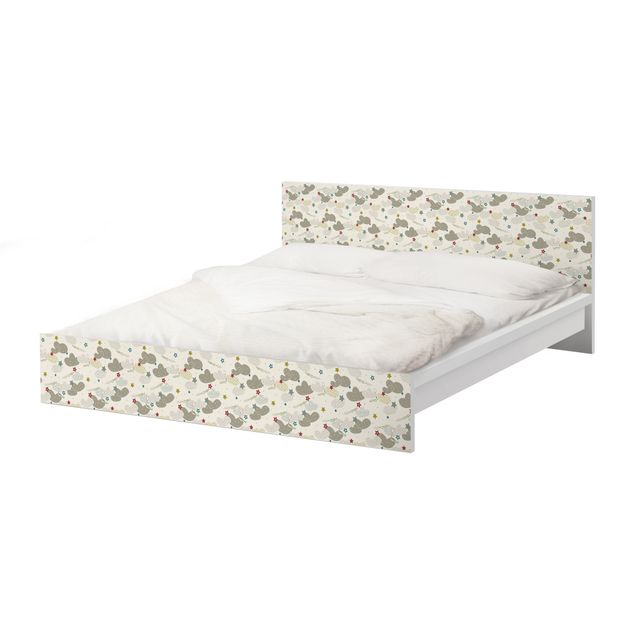 Möbelfolie für IKEA Malm Bett niedrig 180x200cm - Klebefolie Sky Crocodiles