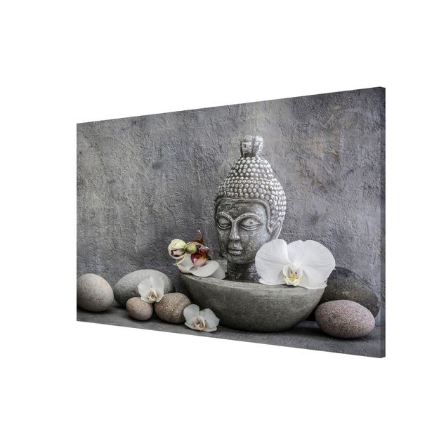 Wandbilder Kunstdrucke Zen Buddha, Orchideen und Steine