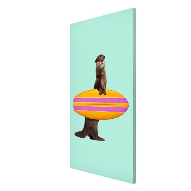 Magnettafel Tiere Otter mit Surfbrett