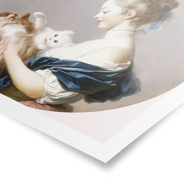 Kunstdrucke Poster Jean Honoré Fragonard - Mädchen mit Hund