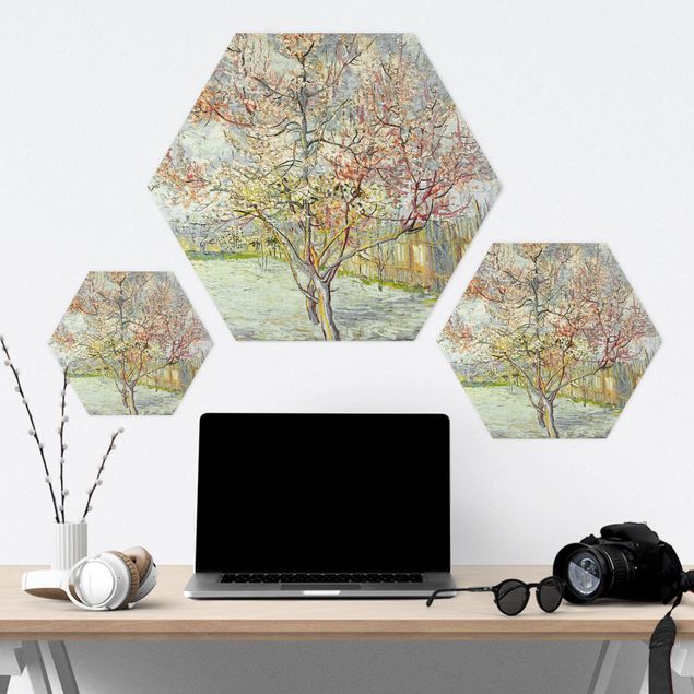 Wandbilder Natur Vincent van Gogh - Blühende Pfirsichbäume