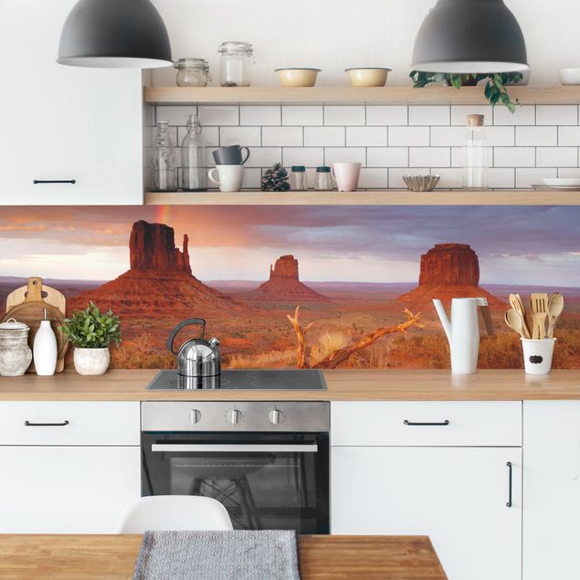 Küchenspiegel Glas Monument Valley bei Sonnenuntergang