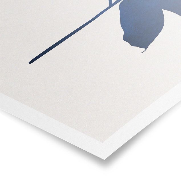 Kunstdrucke Poster Grafische Pflanzenwelt - Blau