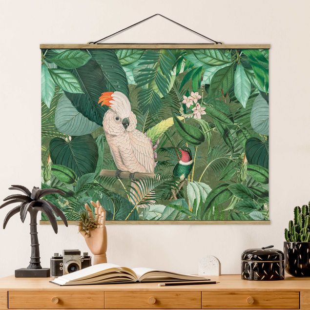 Küchen Deko Vintage Collage - Kakadu und Kolibri