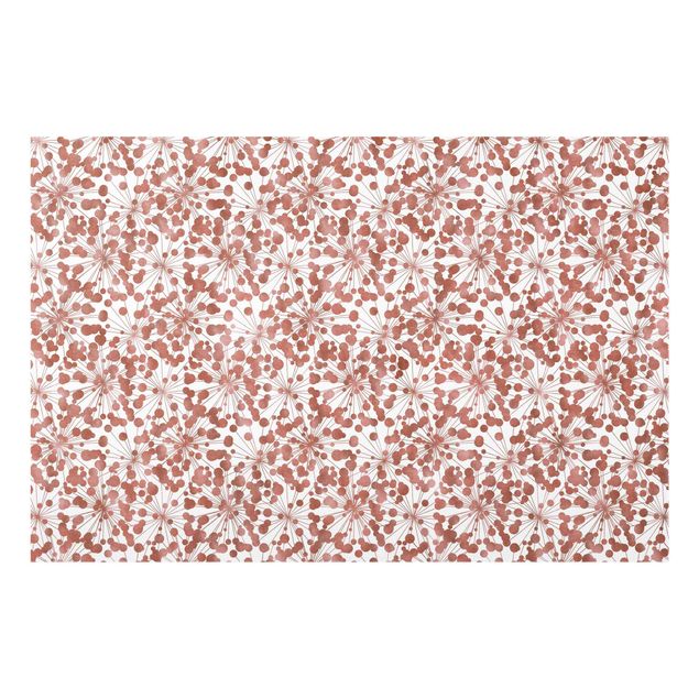 Spritzschutz Glas - Natürliches Muster Pusteblume mit Punkten Kupfer - Querformat 3:2