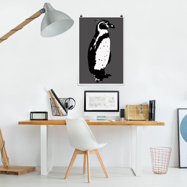Poster schwarz-weiß No.TA5 Pinguin