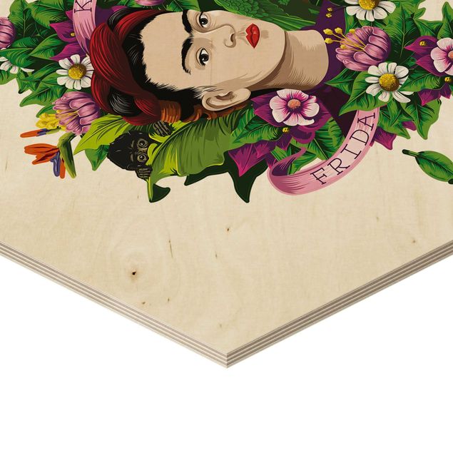 Kunstdrucke Frida Kahlo - Frida, Äffchen und Papagei
