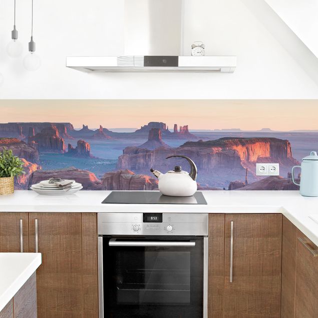 Küchenrückwand Folie Steinoptik Sonnenaufgang in Arizona
